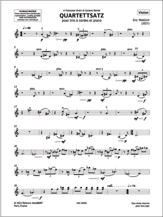 Quartettsatz - Tanguy Eric - Partition - Quatuors